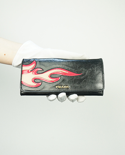 Prada Capretto Flames Wallet, front view